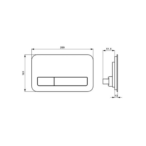 Villeroy & Boch ViConnect M200/200G Glass Dual Flush Plate – Gloss Black