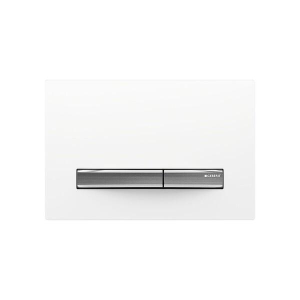 Geberit Sigma50 Dual Flush Plate – White & Chrome