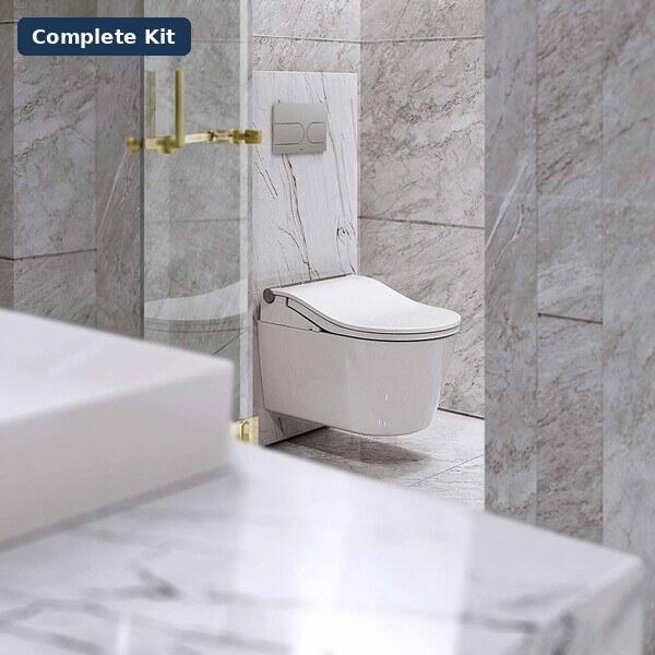 TOTO WASHLET RW Auto Flush Complete Installation Kit – Silver Trim