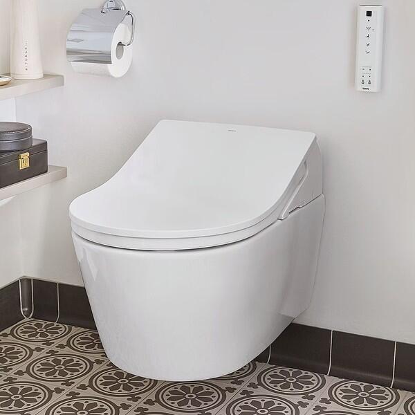 TOTO WASHLET RX Auto Flush Pan + Seat Set – Gloss White + matching pan