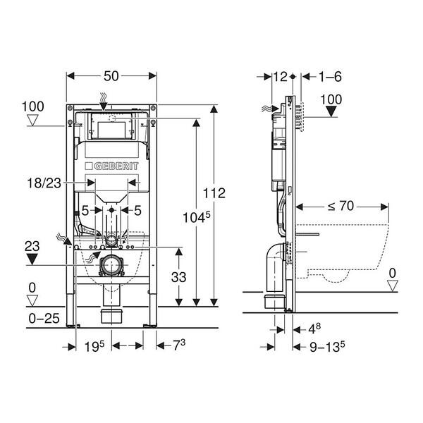 Geberit Duofix Frame H1120mm with Sigma Concealed Cistern 120mm