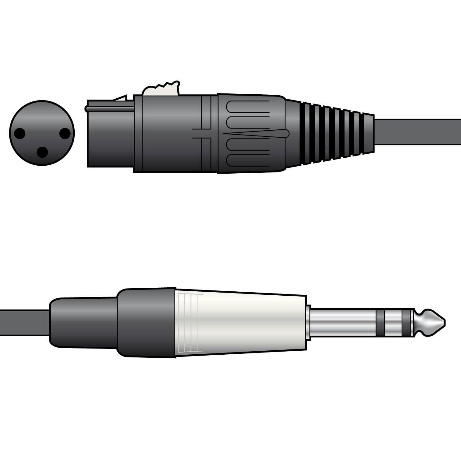 Citronic Classic XLR Female to TRS Audio Cable