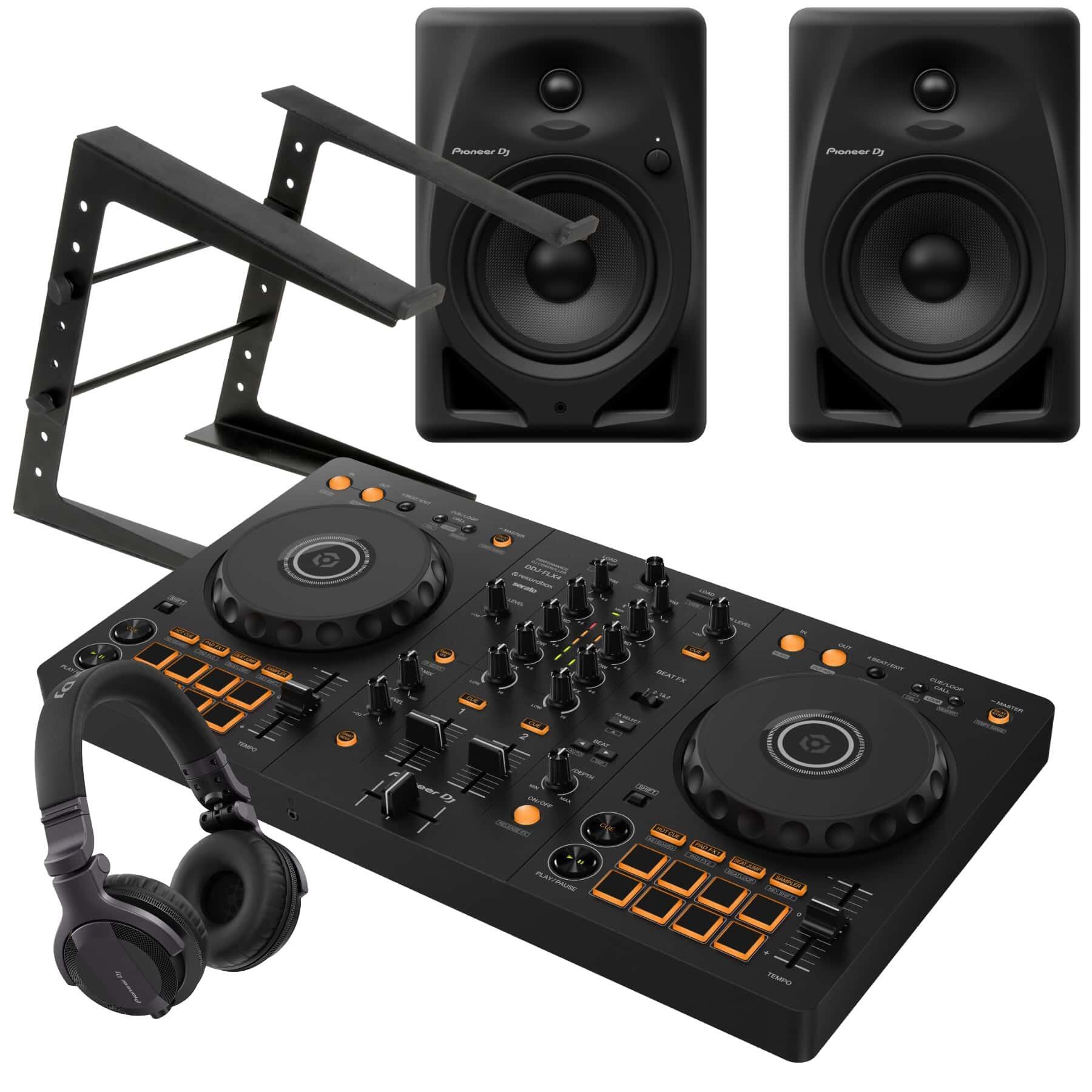 Pioneer DJ DDJ-FLX4 & DM-50D CUE1 Bundle