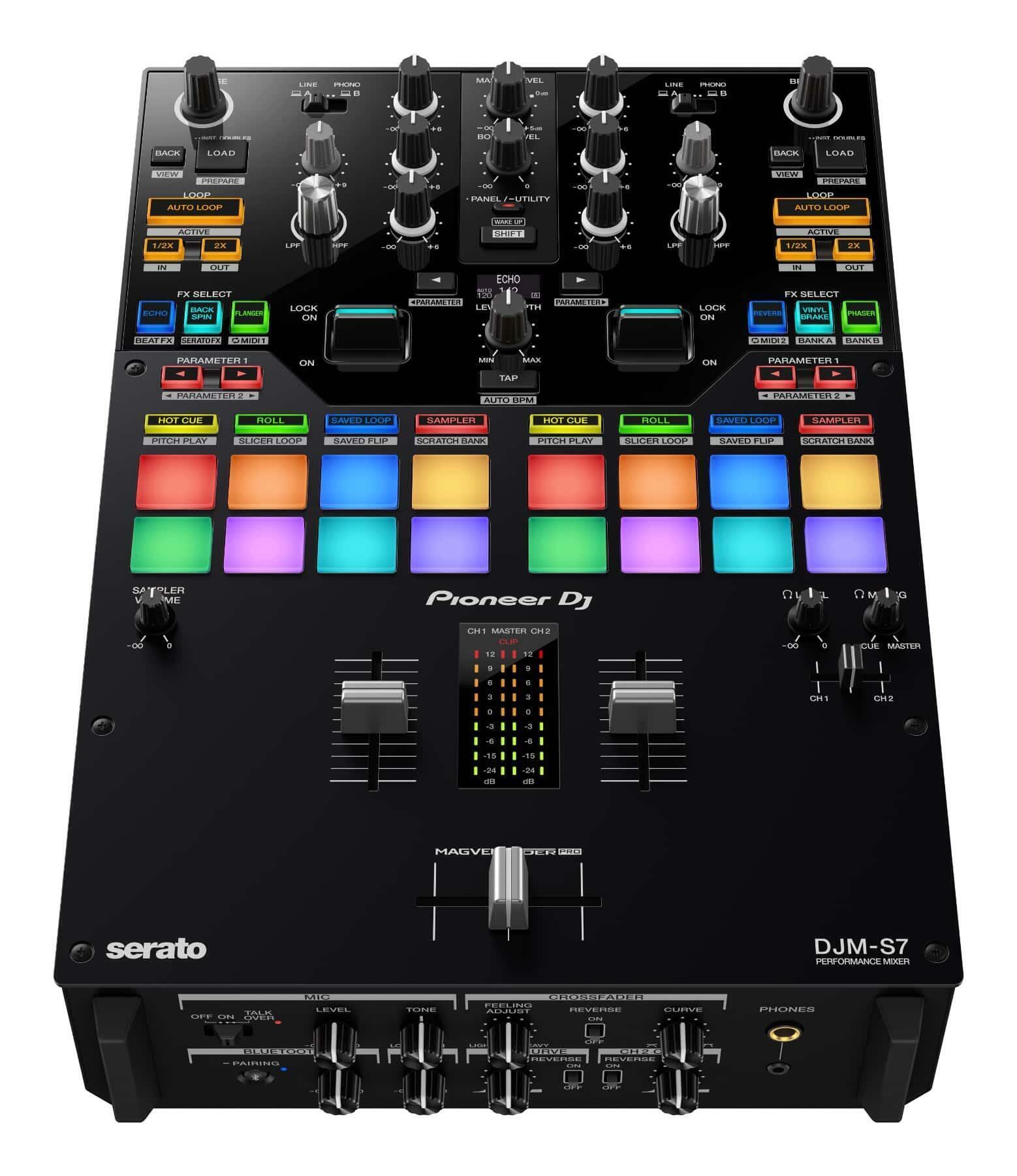 Pioneer DJ DJM-S7 Serato DJ Pro Mixer front angle