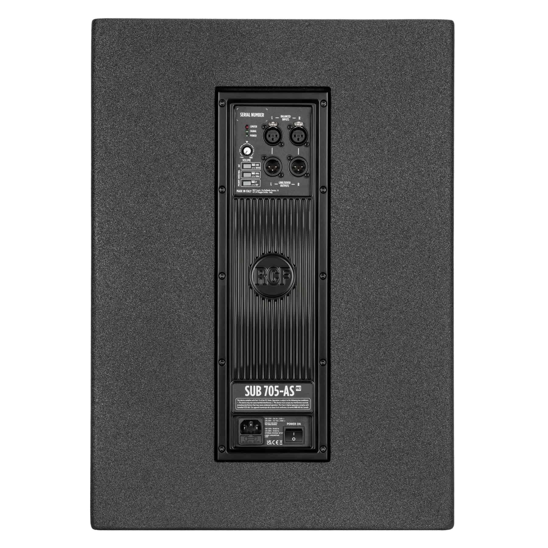 RCF SUB 705-AS MK3 active subwoofer rear