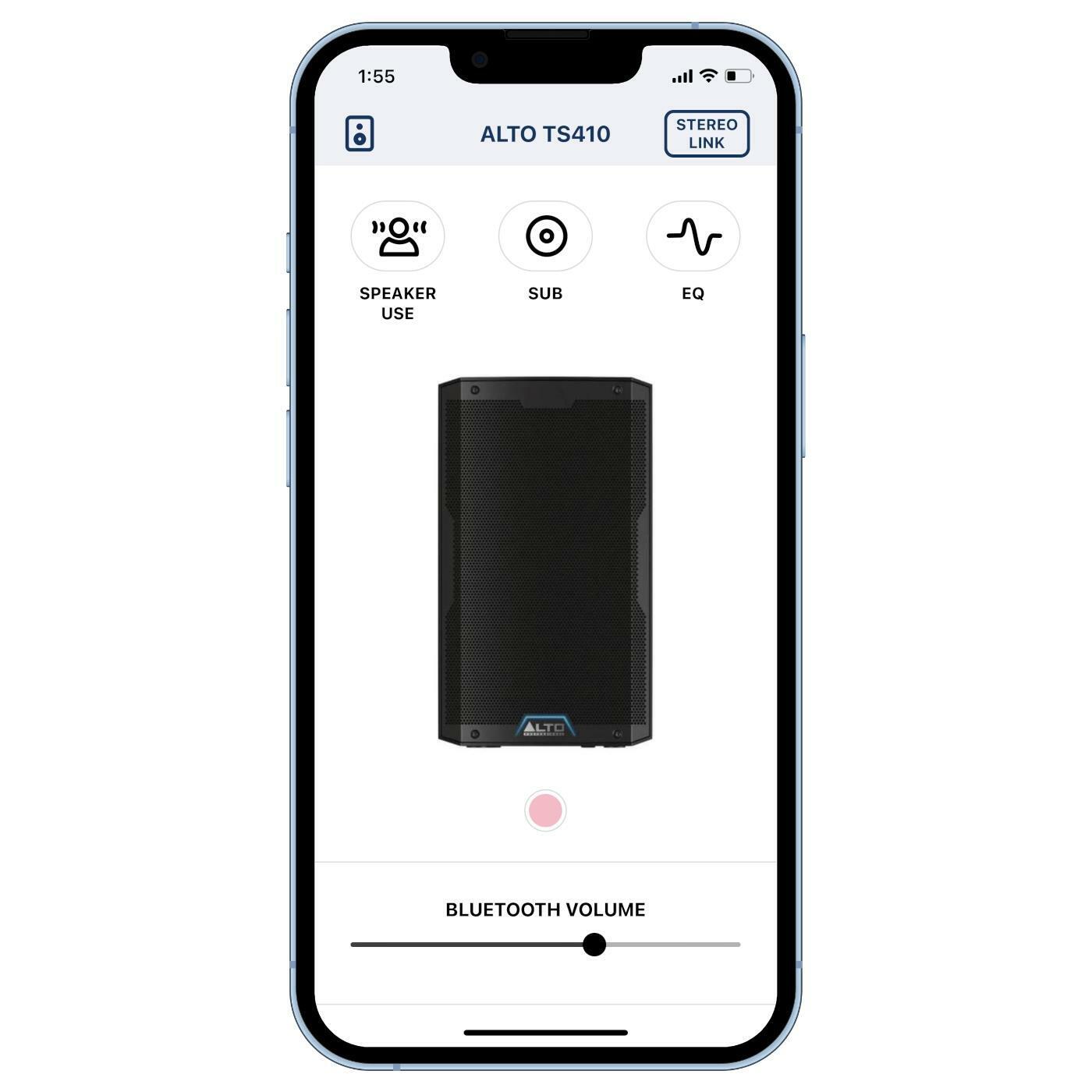 Alto Professional TS410 App main menu