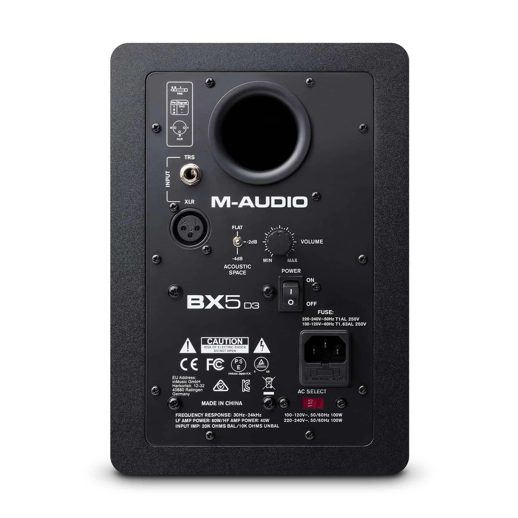 M Audio BX5 D3 reference studio monitor rear