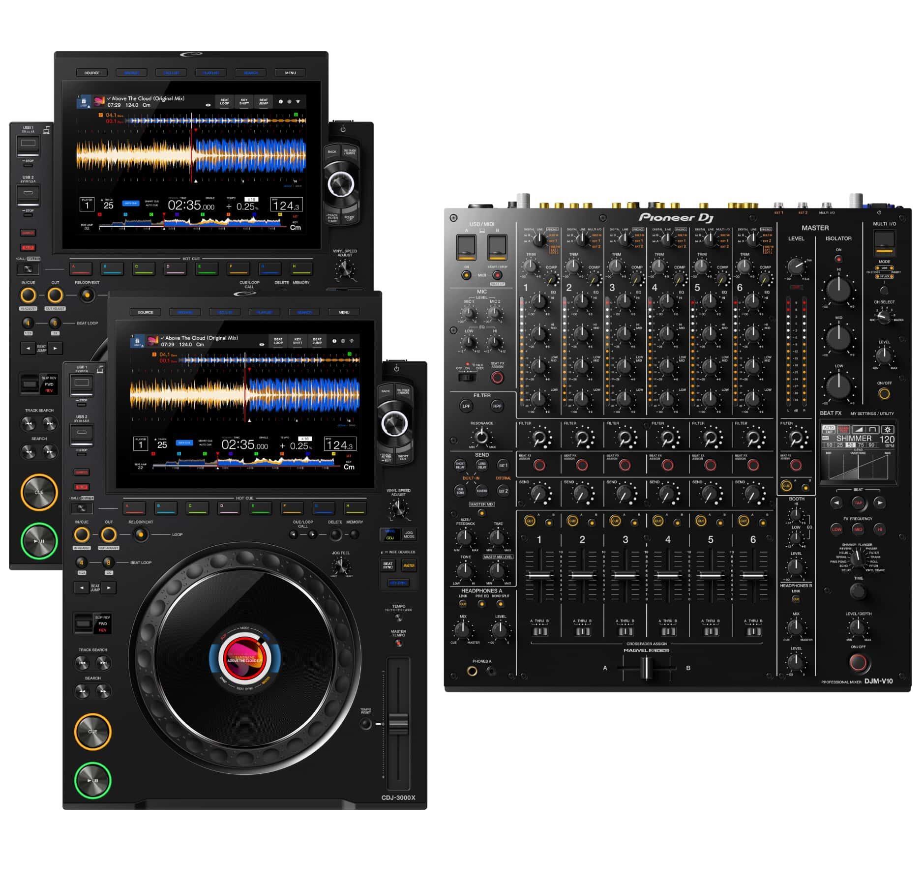 AlphaTheta CDJ-3000X & DJM-V10 Package