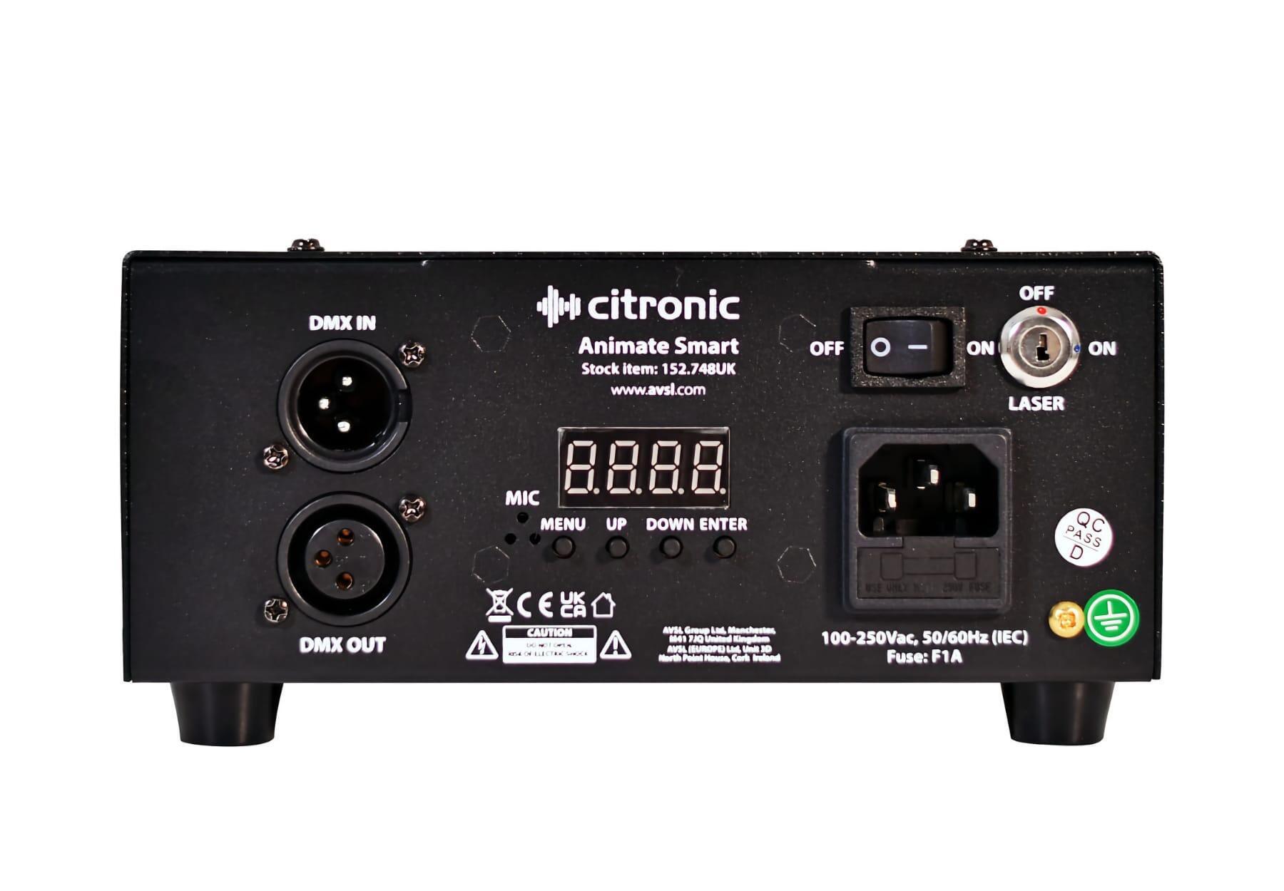Citronic Animate Smart: RGB Smart Animation Laser rear