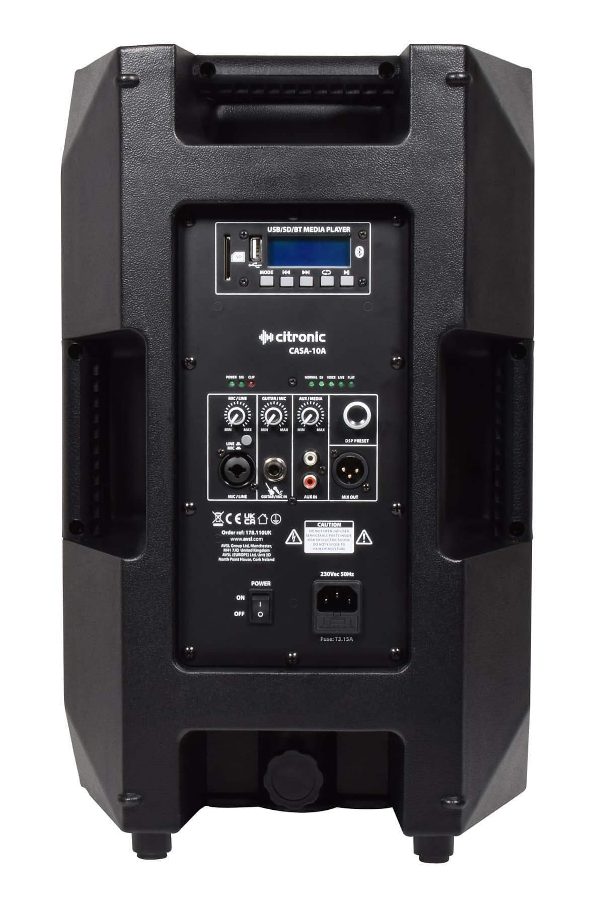 Citronic CASA-10A active speaker rear