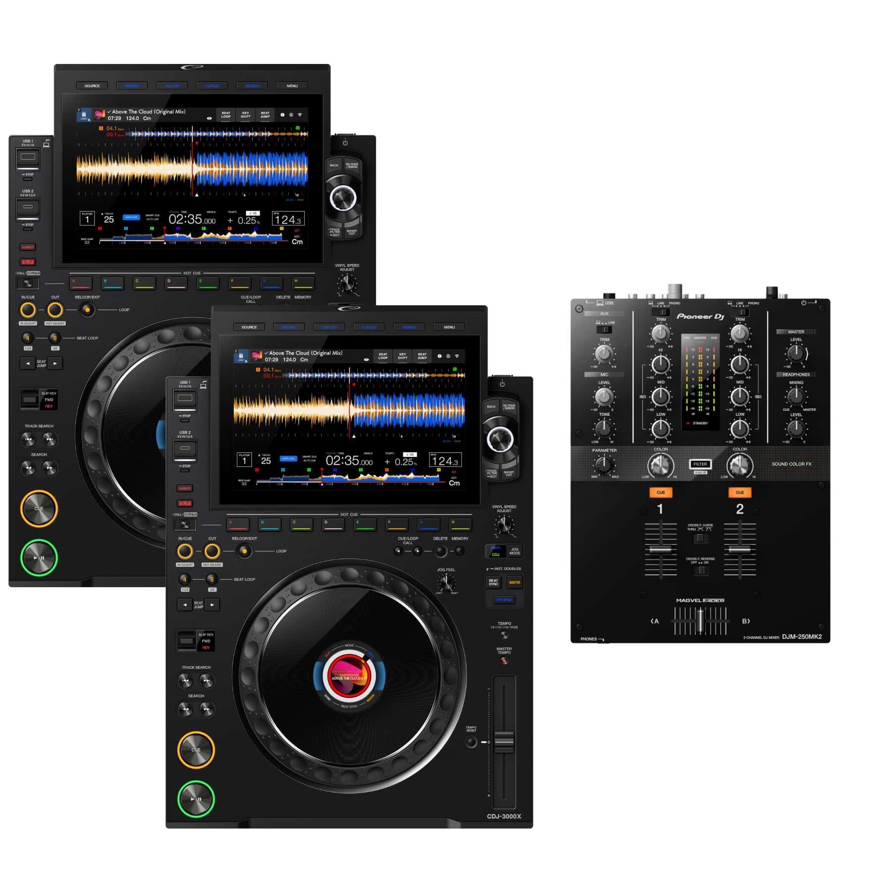 AlphaTheta CDJ-3000X & DJM-250MK2 Package