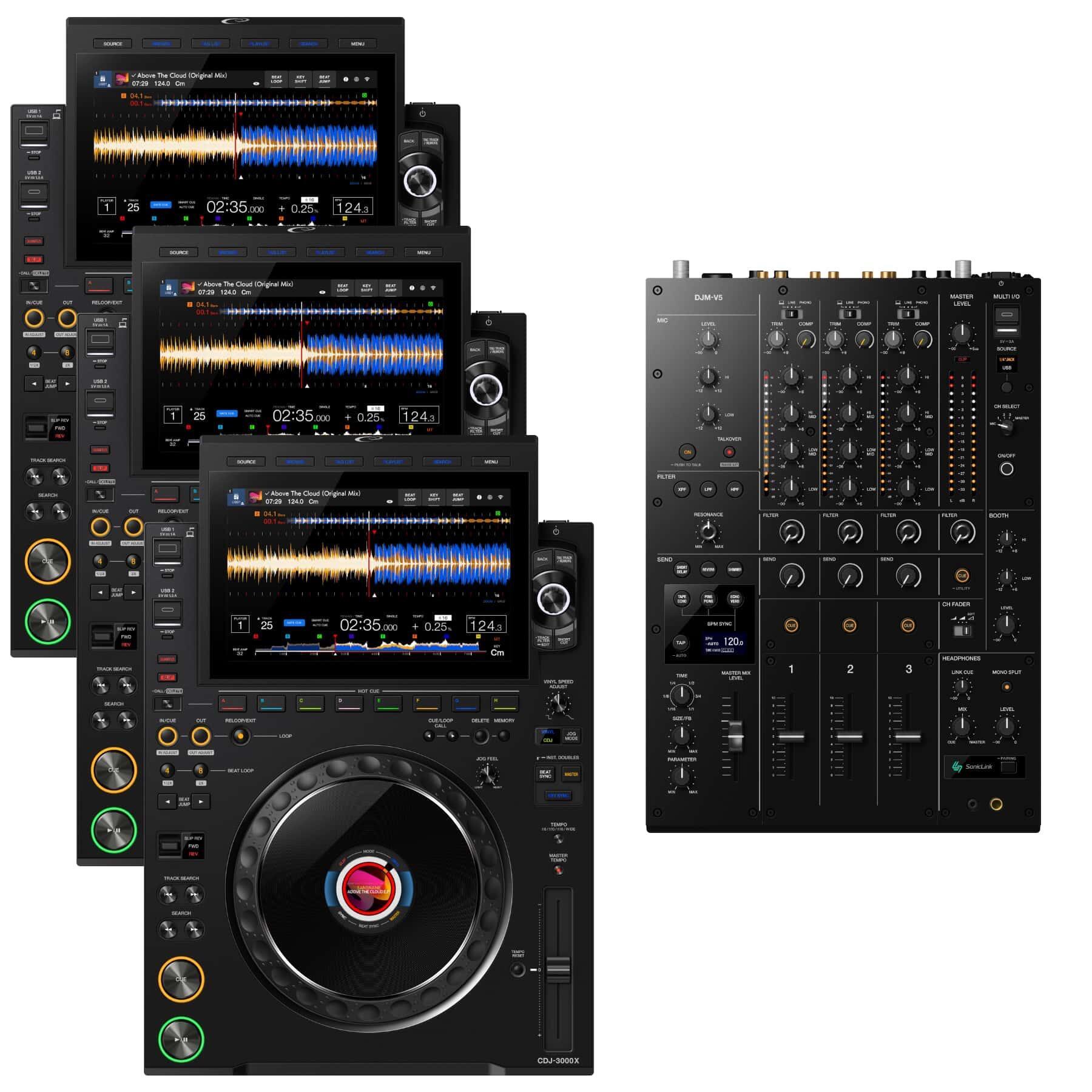 AlphaTheta CDJ-3000X & DJM-V5 Pro Package