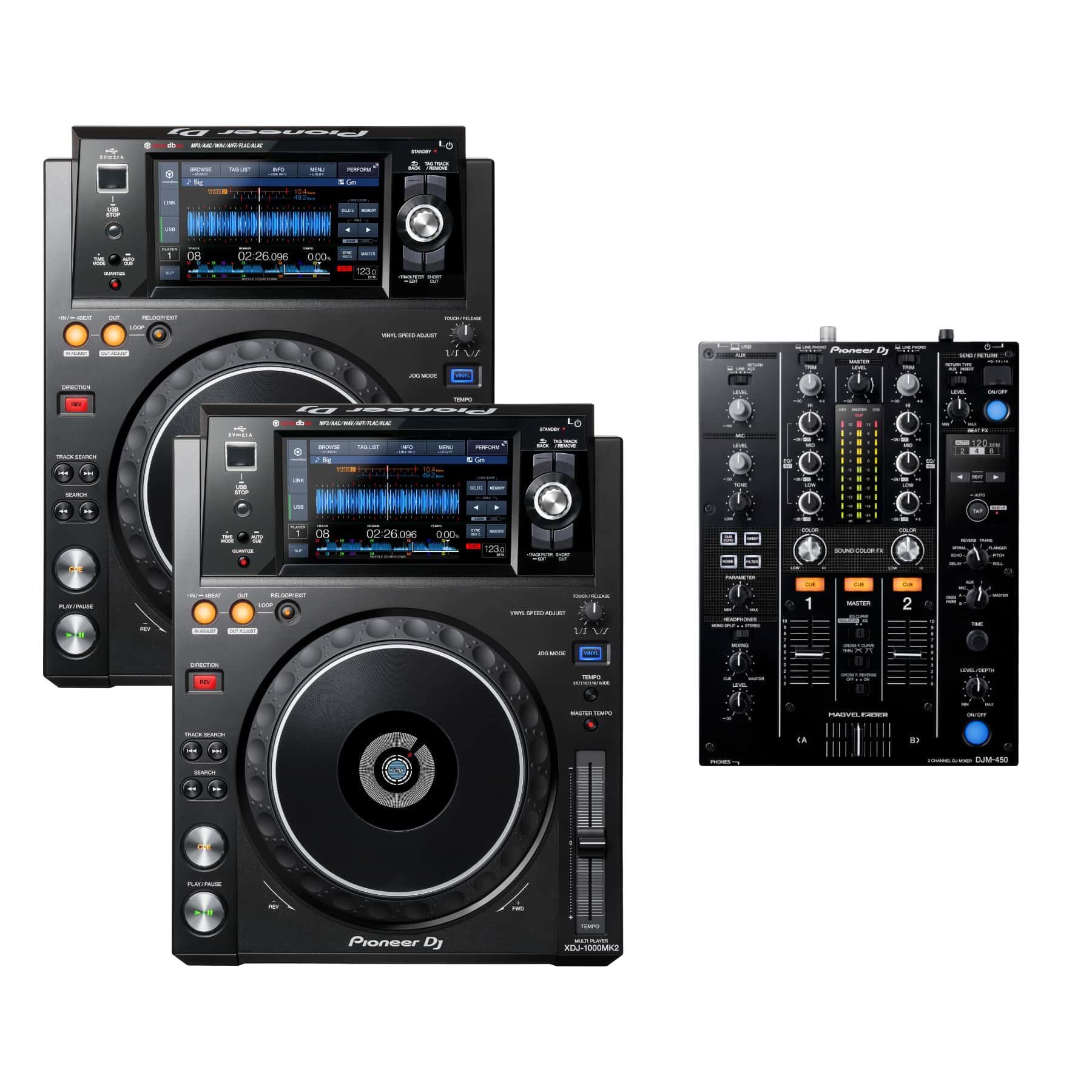 Pioneer DJ XDJ-1000MK2 & DJM-450 Package