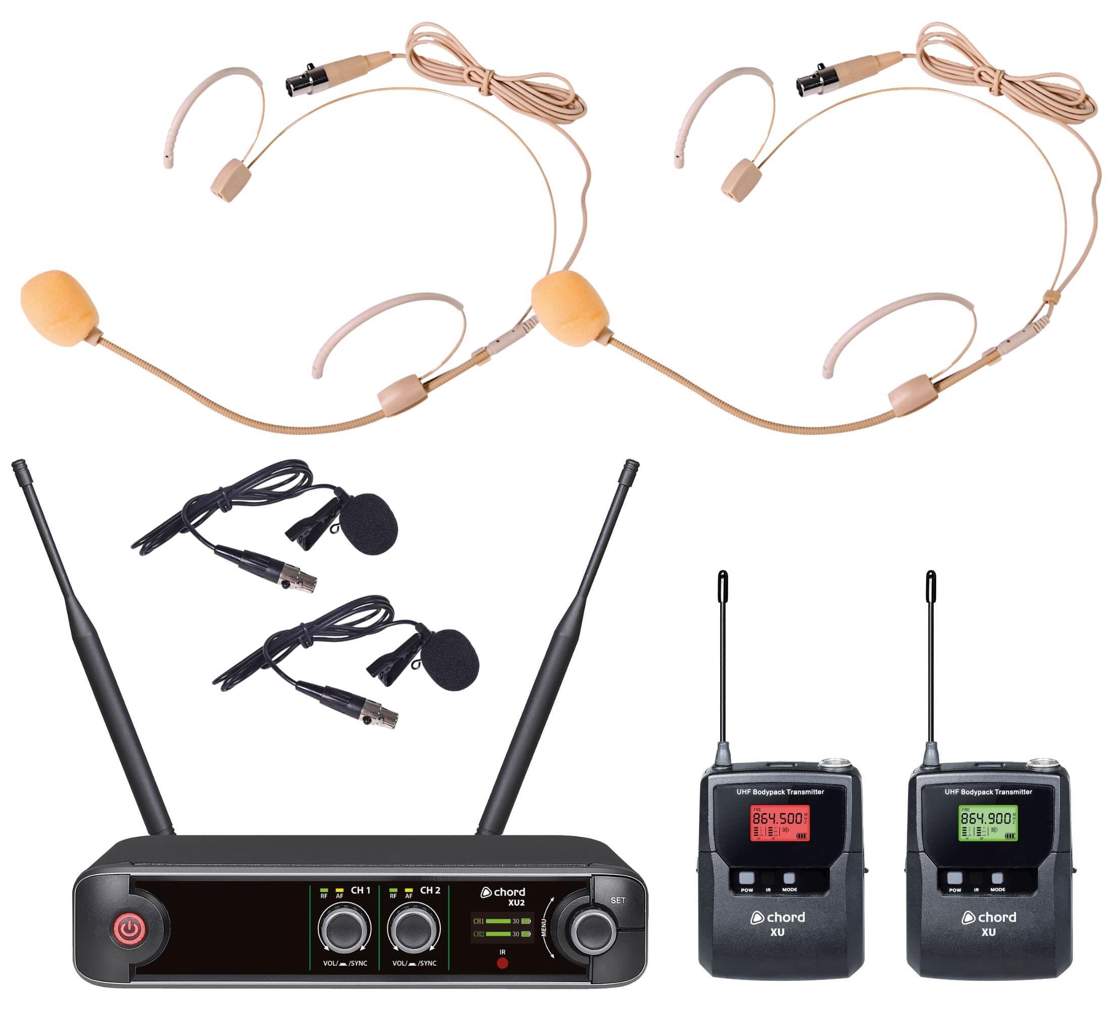 Chord XU2 Dual Bodypack UHF Microphone System