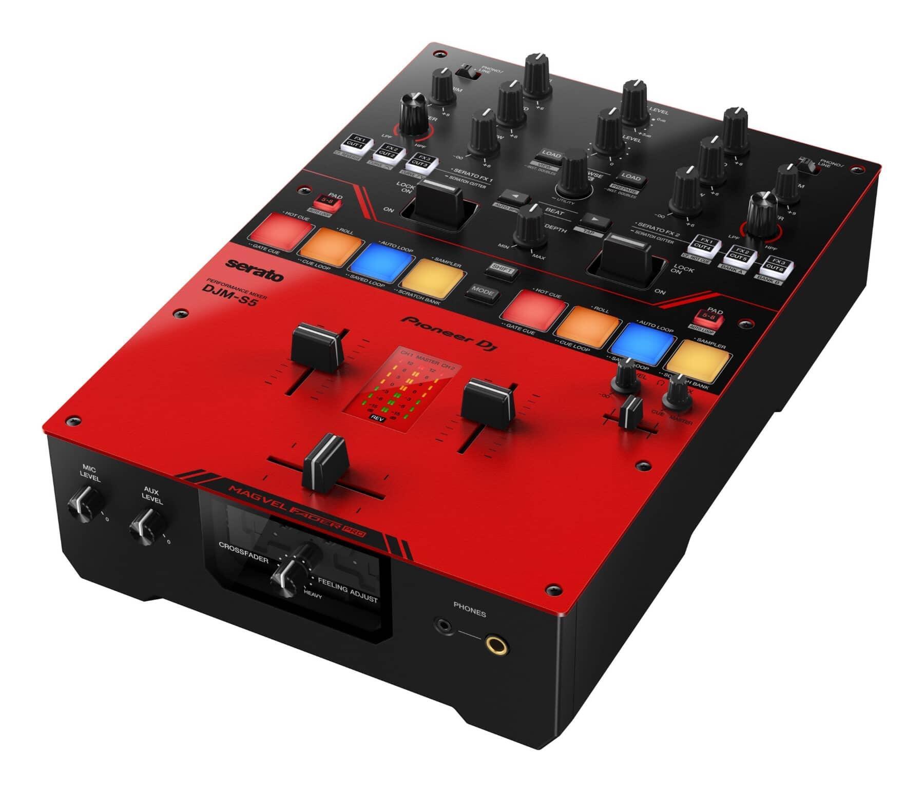 Pioneer DJ DJM-S5 Serato DJ Pro Mixer angle