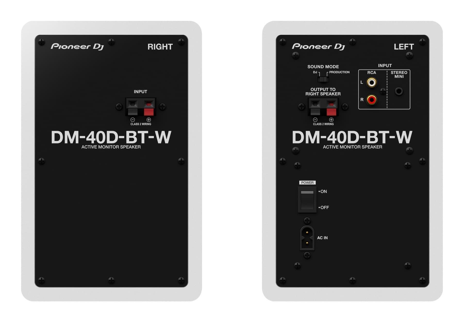 Pioneer DJ DM-40D-BT-W speakers rear