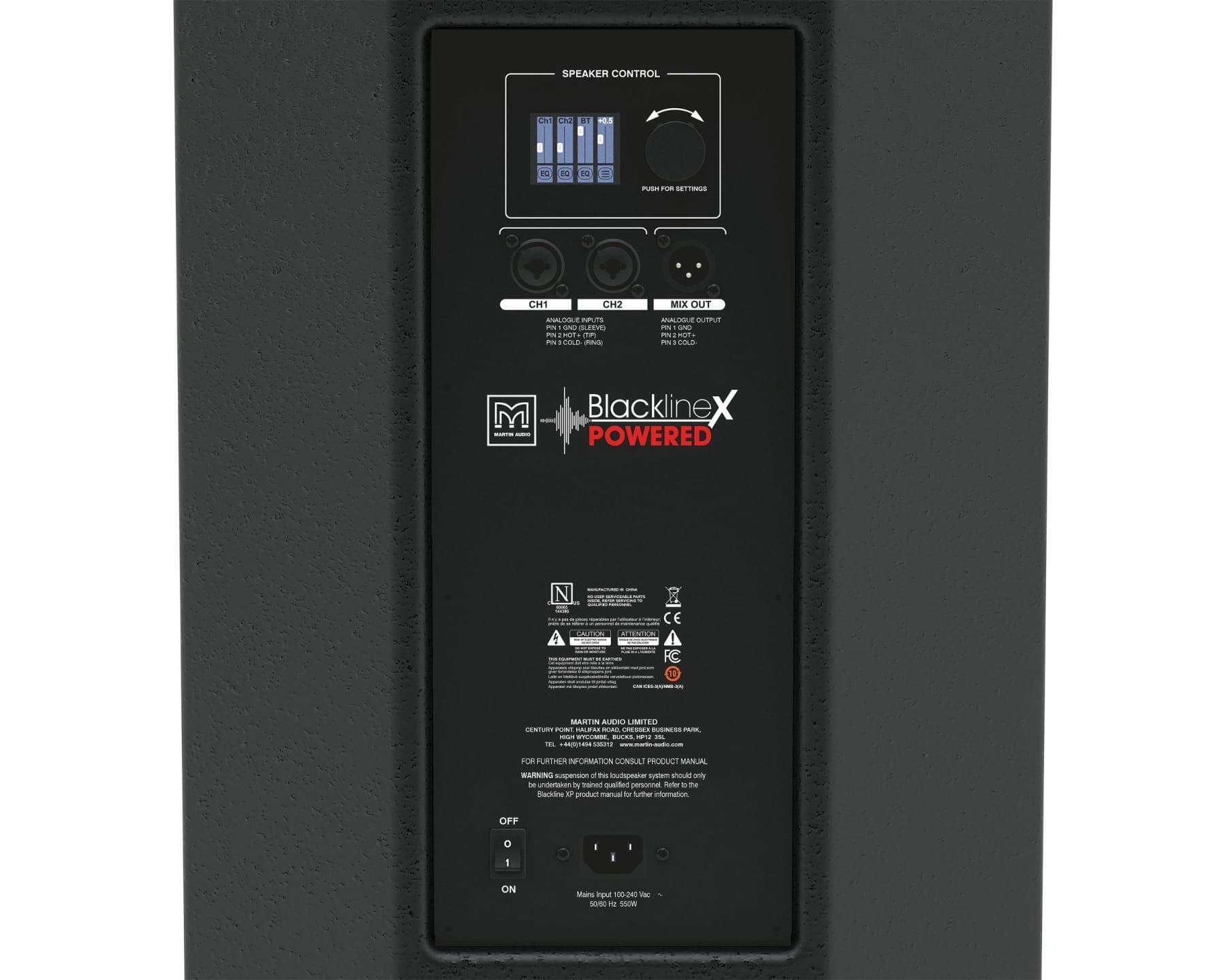 Martin Audio XP15 powered speaker inputs
