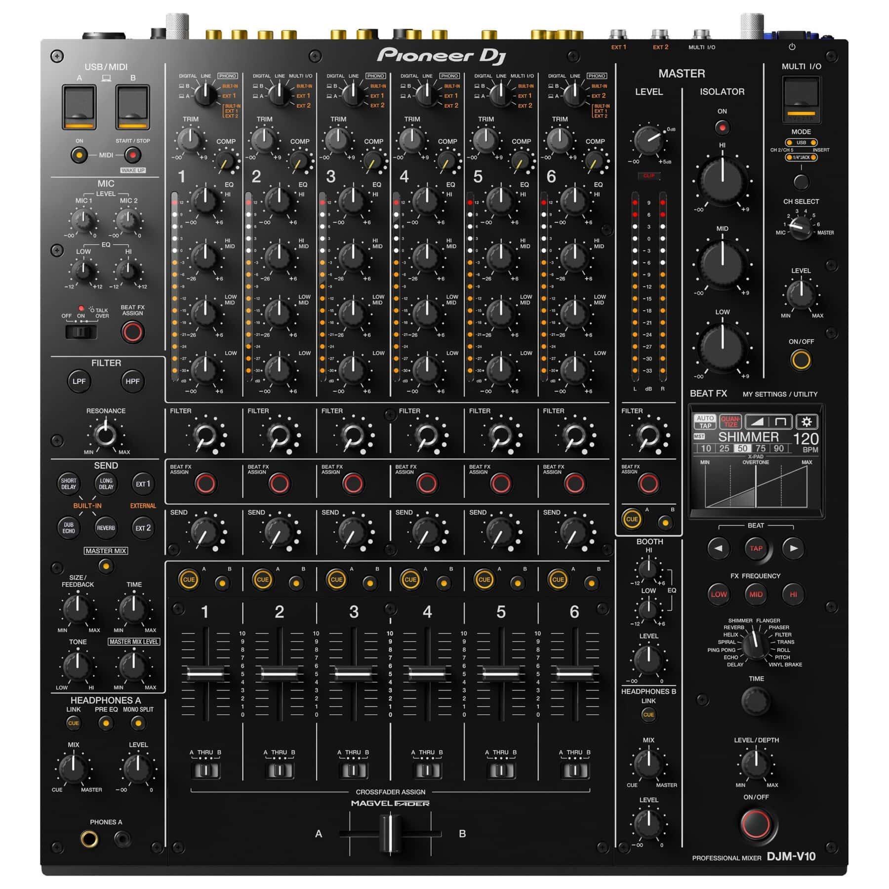 Pioneer DJ DJM-V10 6-channel DJ Mixer top