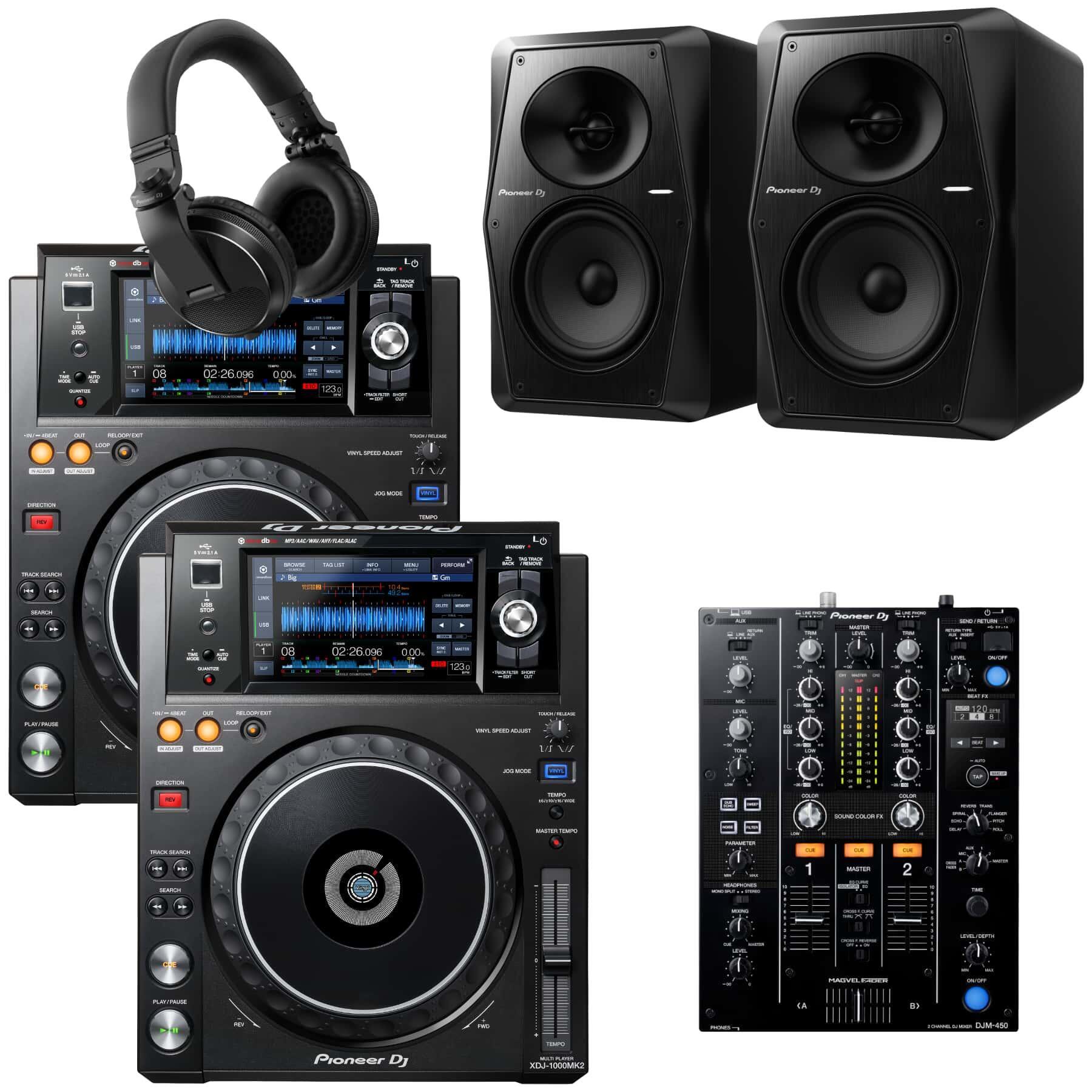 Pioneer DJ XDJ-1000MK2 & DJM-450 VM-50 Bundle