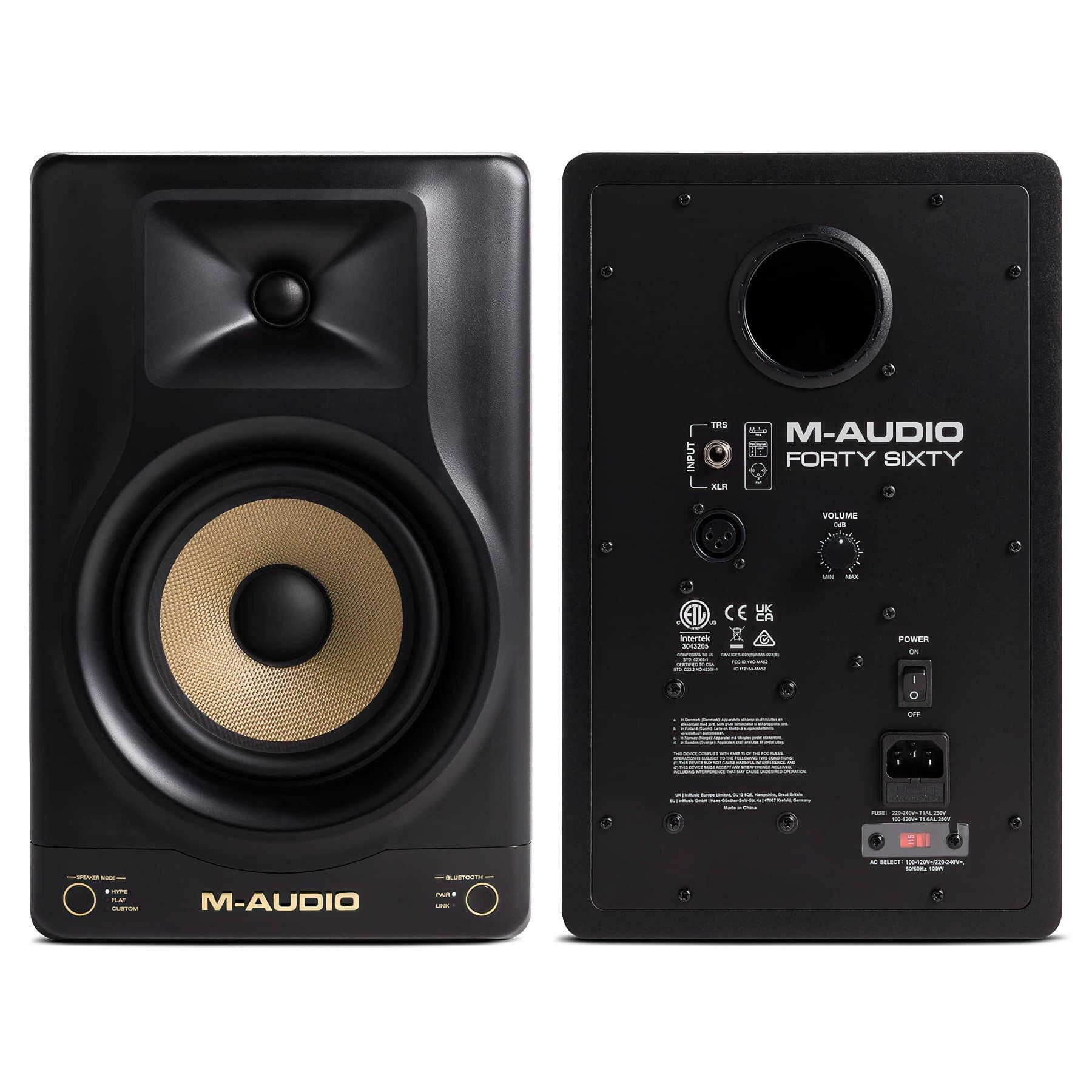 M-Audio Forty Sixty speakers front and back
