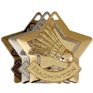 Gold, Silver and Bronze Badminton Star Badges
