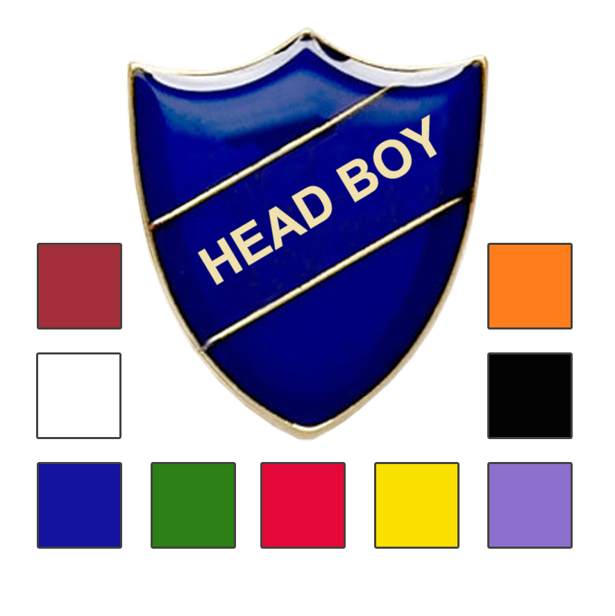 Head Boy School Badges Shield Shape