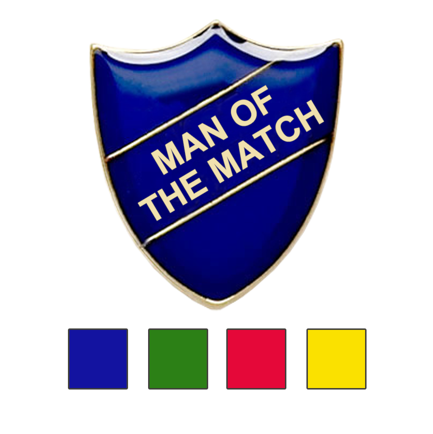 Man Of The Match School Badges Shield Shape
