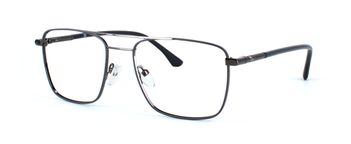 Seaford - Aviator style gent's metal glasses frame here presented in gunmetal with sprung hinge temples - image view 1