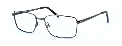 Tommy - here in gunmetal is a gent's rectangular shaped full rim metal glasses frame - image view 1
