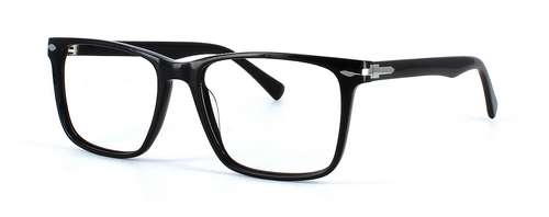 Edward Scotts Watteau - Shiny Black prescription glasses front left view