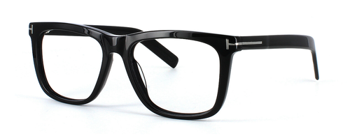 Edward Scotts Courbet - Shiny Black prescription glasses front left view