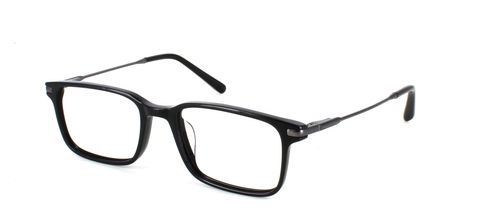Tenchy - Shiny Black prescription glasses front left view