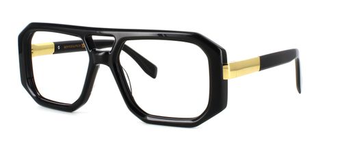 Bowyer & Finch Tiberius - Black with Gold prescription glasses front left view