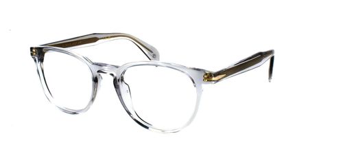 David Beckham 1206 - Women's round shaped crystal grey acetate glasses  with barrel hinges - image view 1