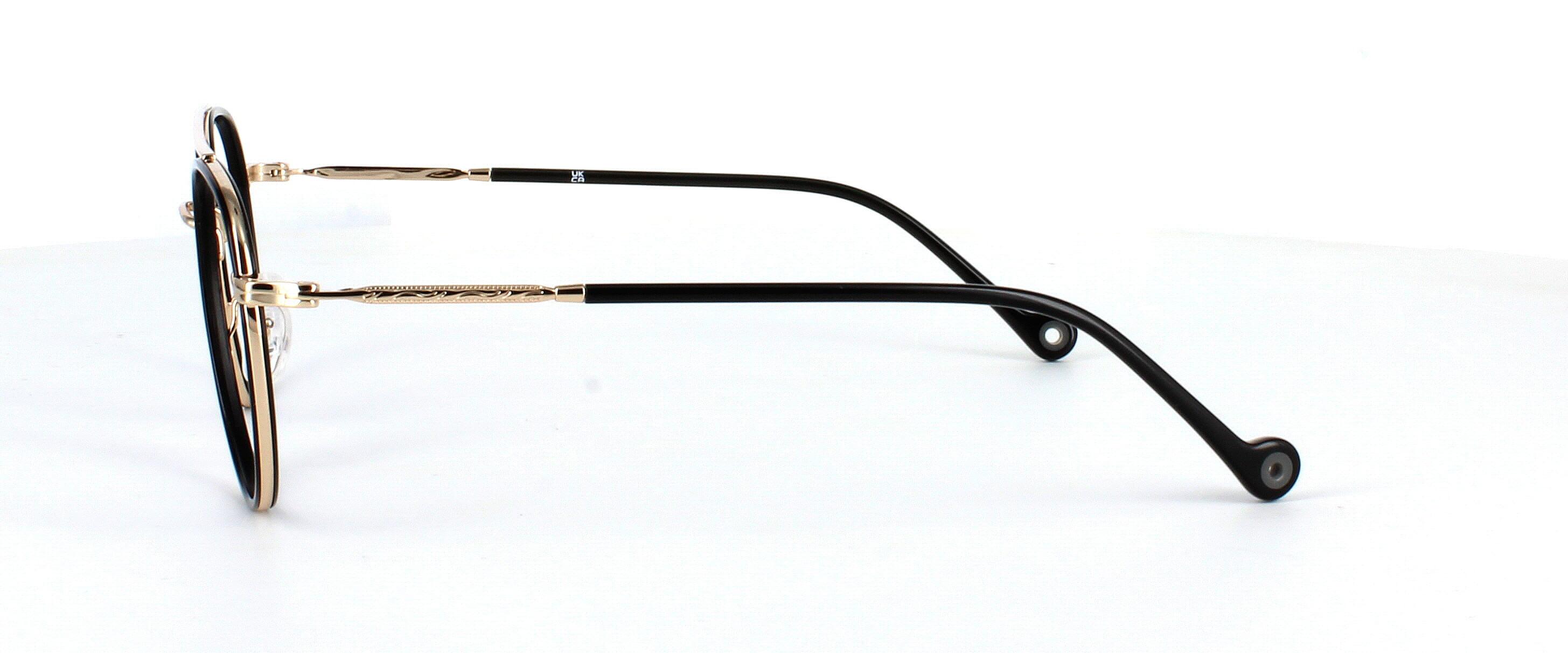 Bacanora - Black & Gold prescription glasses side view
