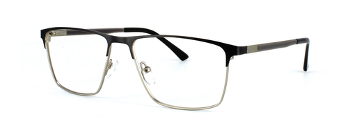Carnoustie in Black & Silver prescription glasses front left view