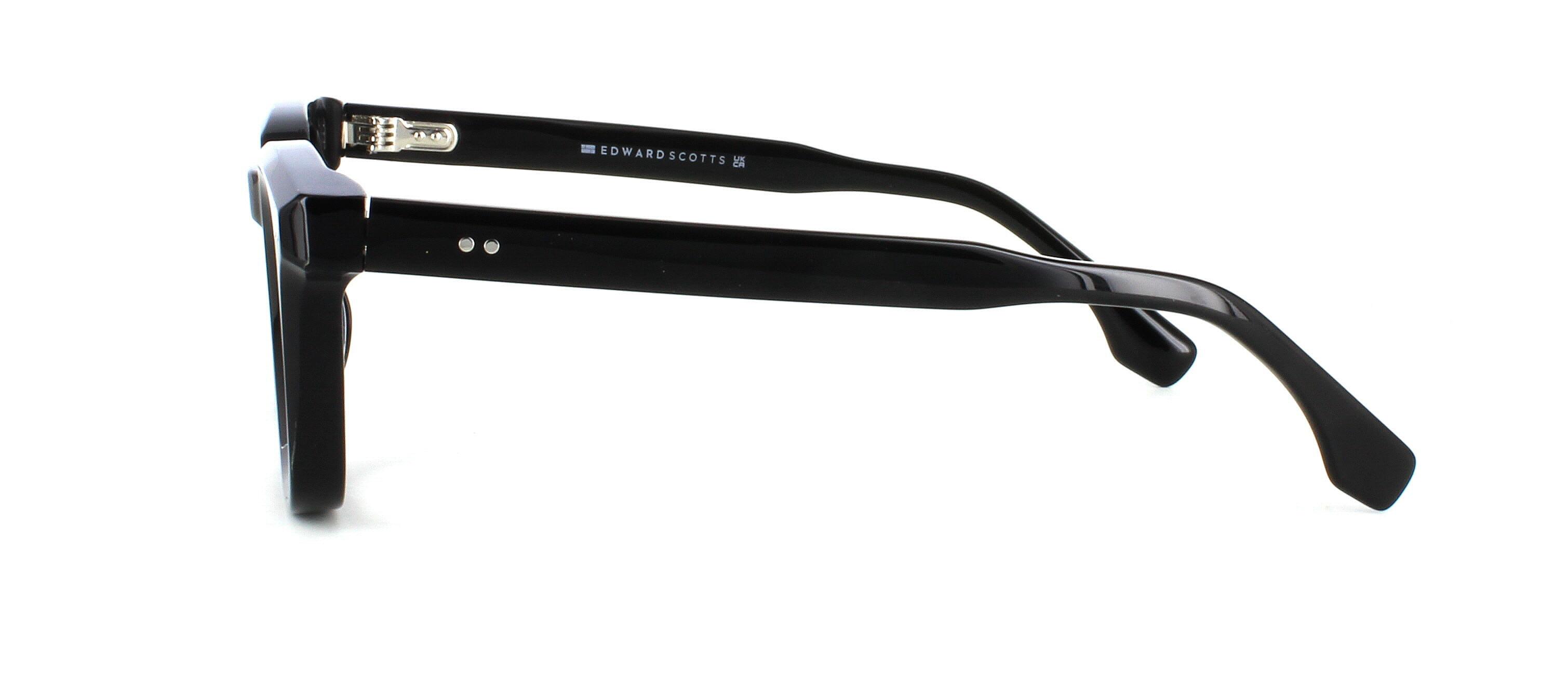 Edward Scotts - Carter - Shiny Black prescription glasses side view