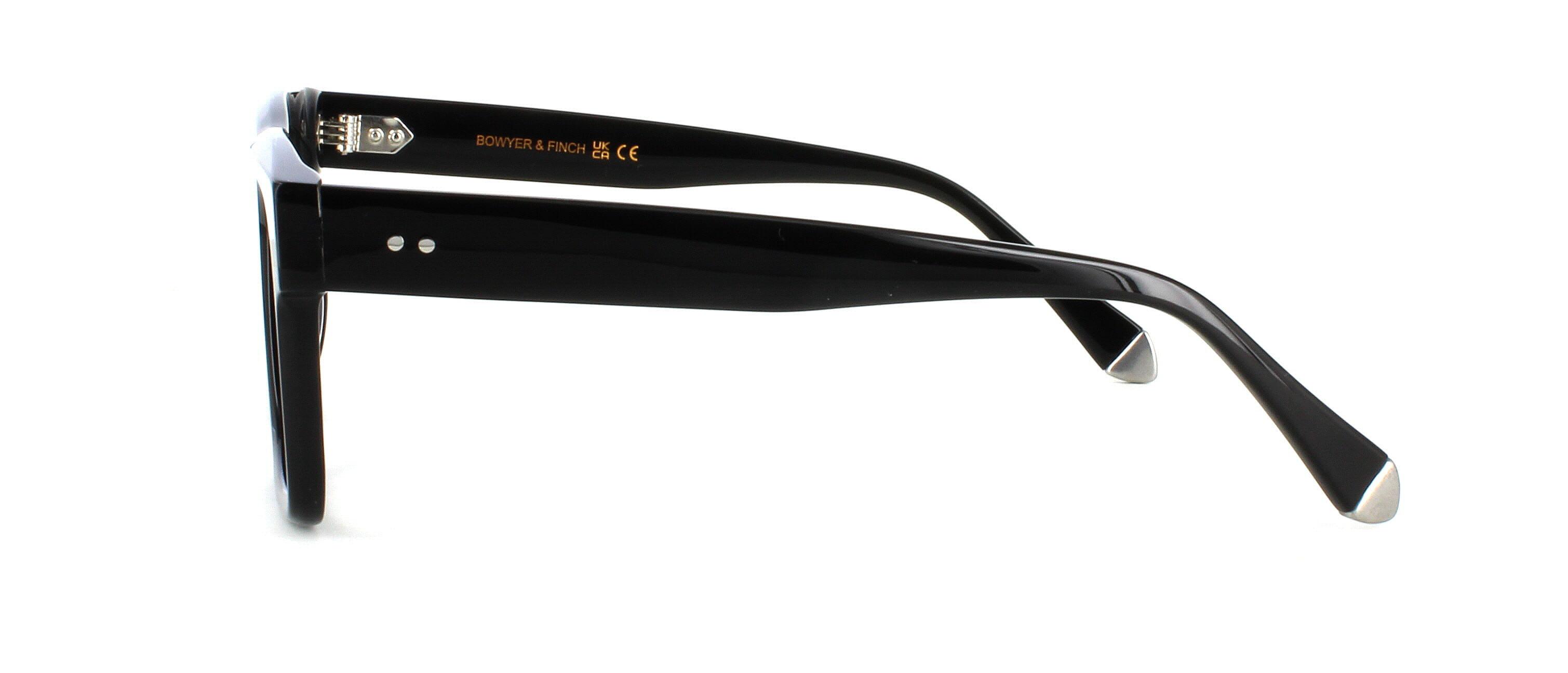 Bowyer & Finch Caligula - Black prescription glasses side view