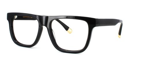 Bowyer & Finch Septimus - Black & Gold prescription glasses front left view