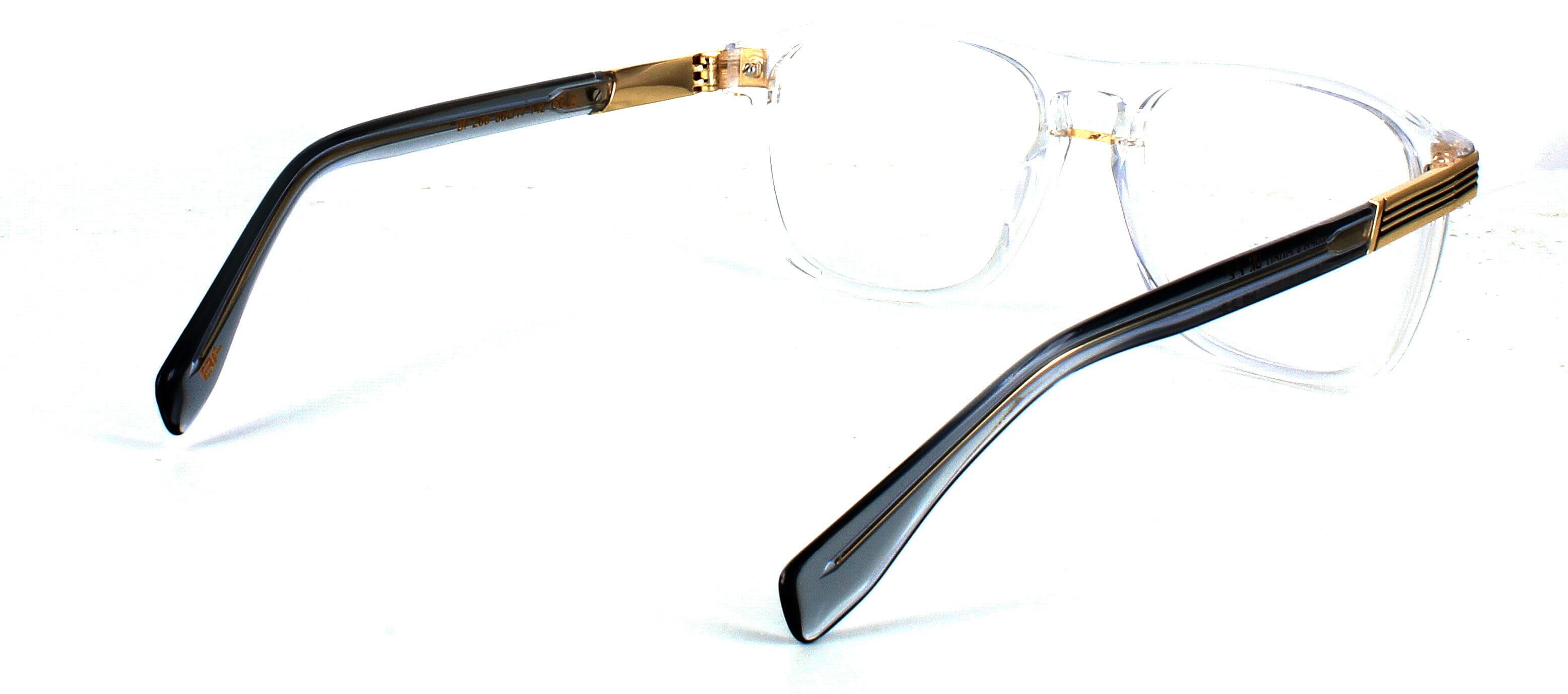Bowyer & Finch Octavius - Clear Crystal & Gold prescription glasses rear right view