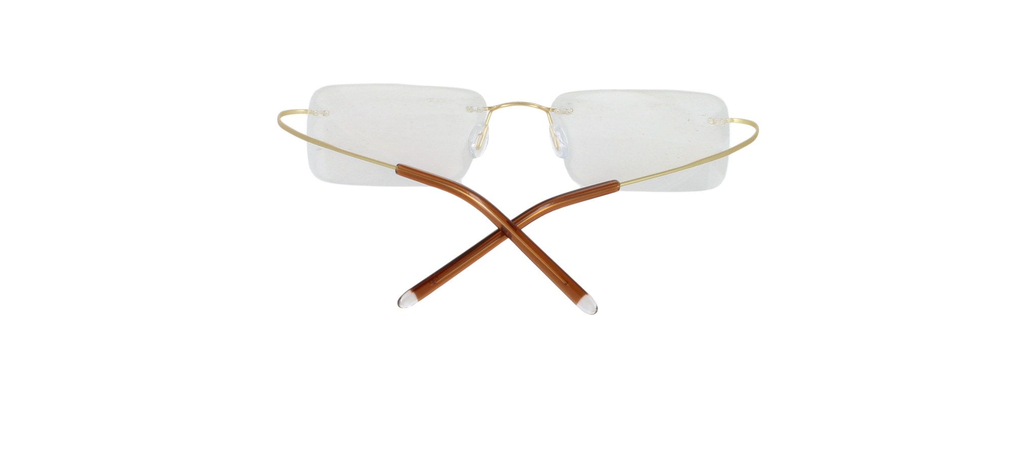 Nico - Gold - Titanium prescription glasses rear view