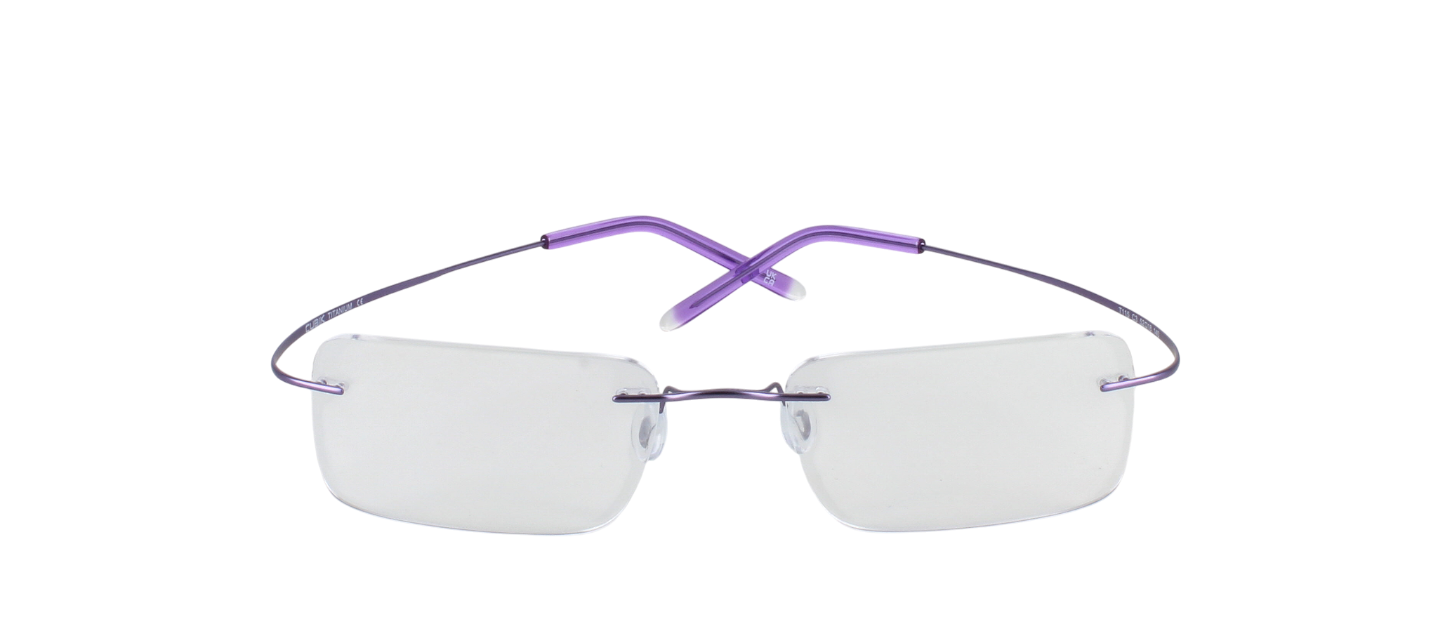 Nico - unisex feather light titanium rimless frame in purple - image view 5