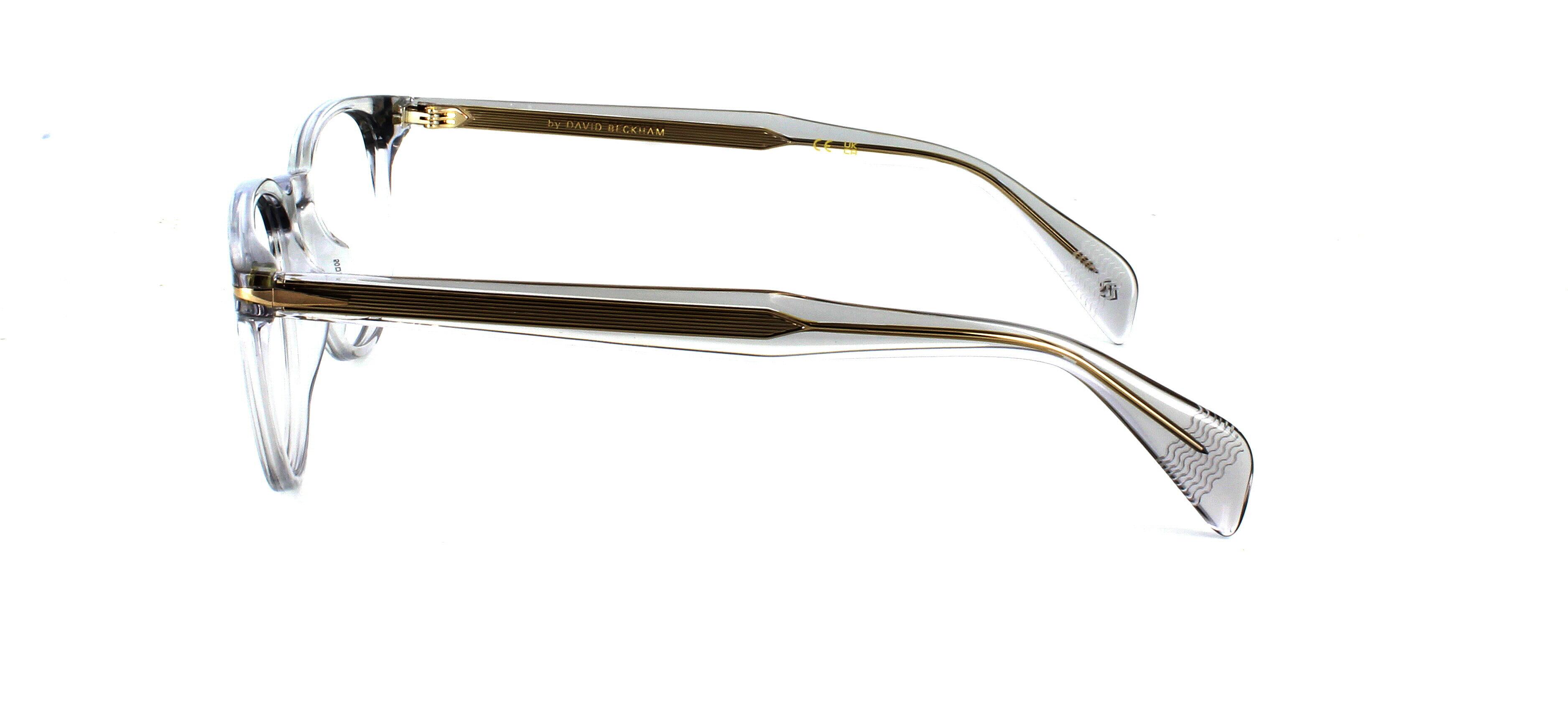 David Beckham 1206 - Women's round shaped crystal grey acetate glasses  with barrel hinges - image view 2