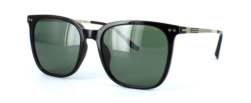 Edward Scotts ST6204 - Prescription Sunglasses - Lt Shiny black acetate square shaped gent's acetate sunnies - image view 1