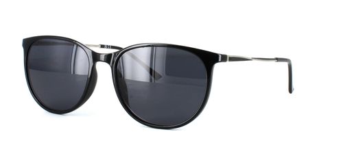 Aquila - Prescription Sunglasses - Shiny Black & Silver front left view