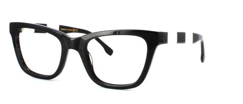 Bowyer & Finch  Seren - Black & White prescription glasses front left view