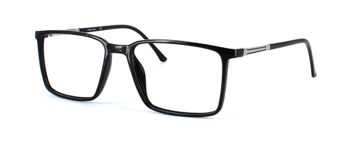 San Luis - Shiny Black prescription glasses front left view