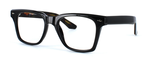 Edward Scotts - Wordsworth - Shiny Black prescription glasses front left view