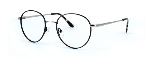 Delphinius - Black & Silver prescription glasses front left view