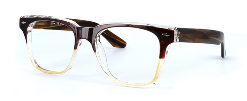 Edward Scotts -Wordsworth- Shiny Brown and Crystal prescription glasses front left view